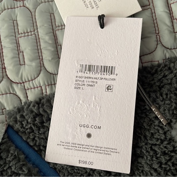 UGG IGGY Sherpa Half Zip Hooded Sherpa and Quilted Nylon Pullover - 2 Colors - Picture 4 of 14